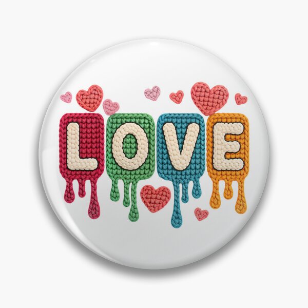 Item preview, Dripping Knitted Love - Colorful Crochet Heart Graphic Art designed and sold by aseelbrand.