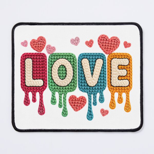 Item preview, Dripping Knitted Love - Colorful Crochet Heart Graphic Art designed and sold by aseelbrand.