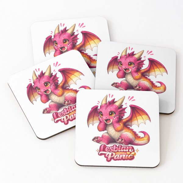 Item preview, Lesbian Panic Dragon | Cute Lesbian Pride Dragon Art designed and sold by Hatchling Hollow.