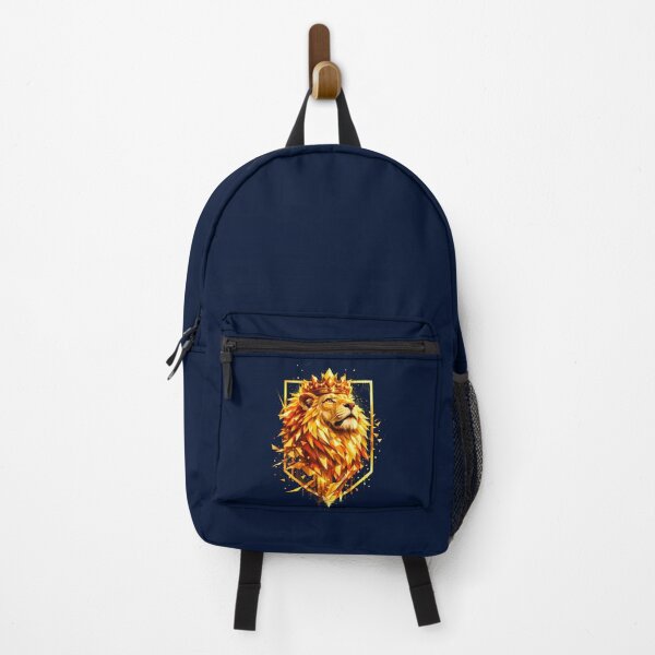 Item preview, Exclusive product - Lion With Crown - Glowing Golden King Geometric Animal Art designed and sold by Royal Beast Art.