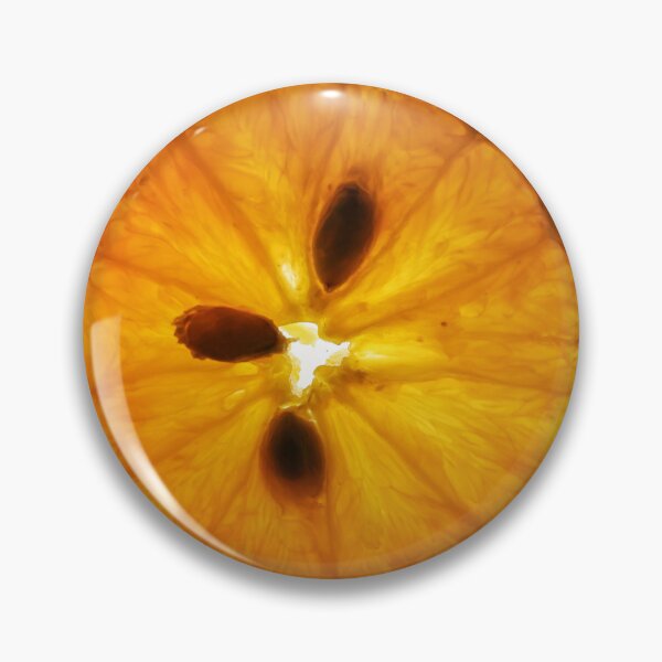Item preview, Backlit Orange Slice Macro Close-Up Showing Translucent Citrus Flesh, Seeds and Textured Peel designed and sold by Nmallia.