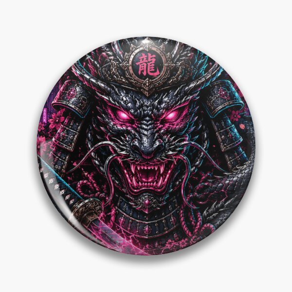 Item preview, Cyberpunk Dragon Mask Neon Japanese Warrior Art designed and sold by RenderSpace.