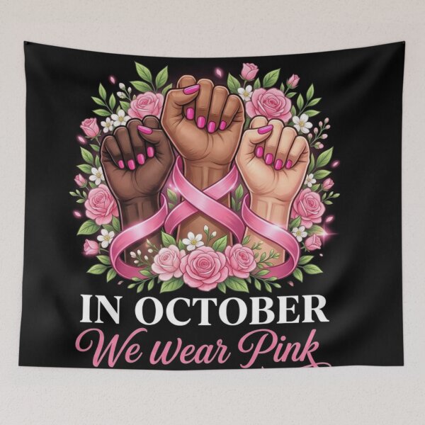 Item preview, In October We Wear Pink Breast Cancer Awareness Shirt – Support Hope Fighters & Survivors designed and sold by Alexis Art Collection.