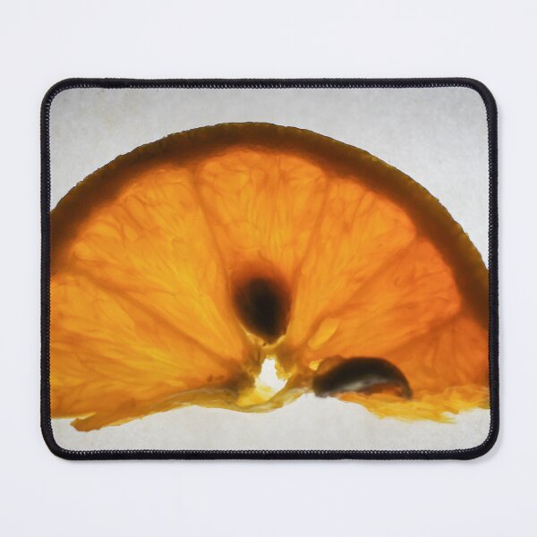 Item preview, Backlit Orange Slice Macro Close-Up Showing Translucent Citrus Flesh, Seeds and Textured Peel designed and sold by Nmallia.