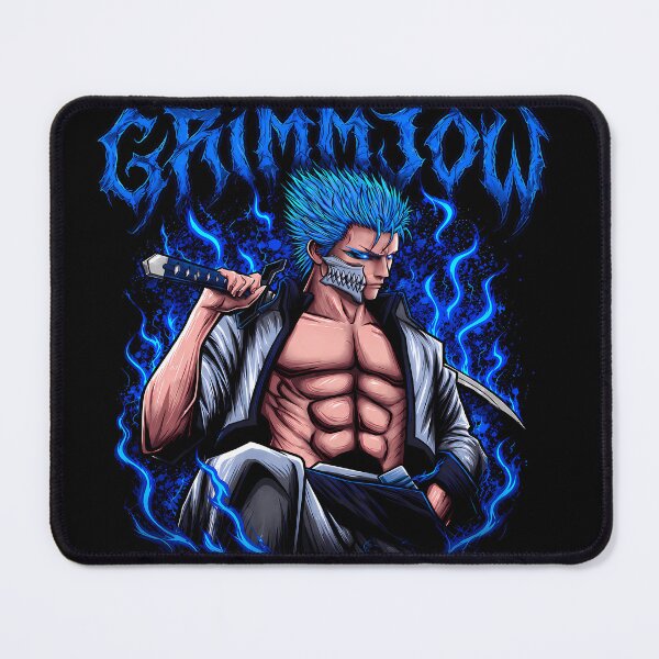 Item preview, Grimmjow Blue Flames Hollow Mask Warrior Design | Fierce Blue Hair Streetwear Aesthetic designed and sold by Trinidesigns123.