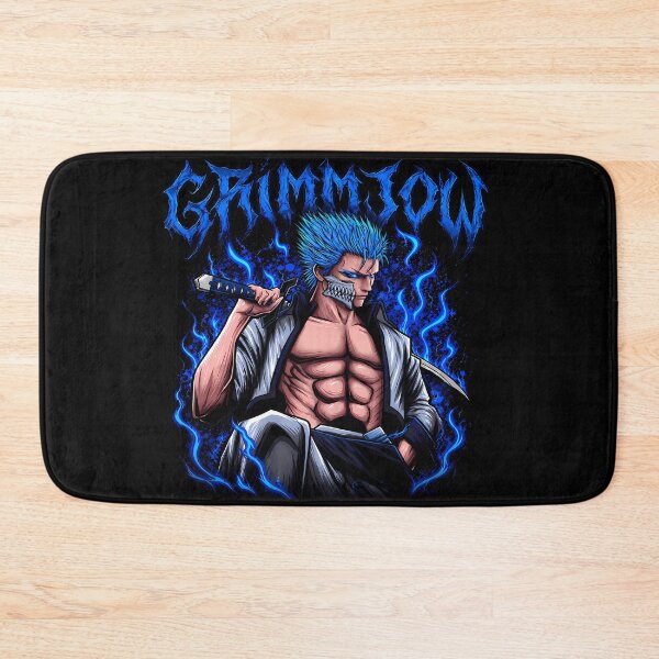 Item preview, Grimmjow Blue Flames Hollow Mask Warrior Design | Fierce Blue Hair Streetwear Aesthetic  designed and sold by Trinidesigns123.