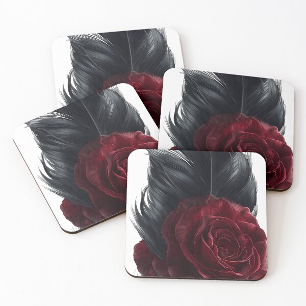 Item preview, Gothic Raven Feather Rose designed and sold by IllumeInk.