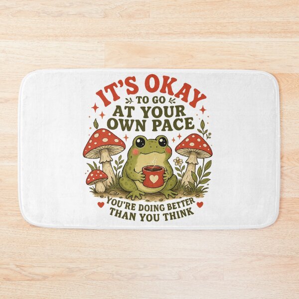 Item preview, It’s Okay to Go at Your Own Pace – Cute Frog Self-Care Cozy Cottagecore Design designed and sold by WinterStorm01.