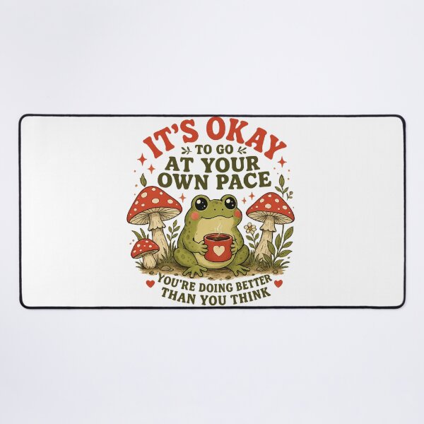 Item preview, It’s Okay to Go at Your Own Pace – Cute Frog Self-Care Cozy Cottagecore Design designed and sold by WinterStorm01.
