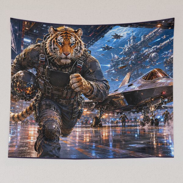 Item preview, Tiger Space Force Pilot Runs to his Aircraft designed and sold by nikkolaus.