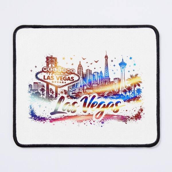 Aperçu de l'œuvre Design esthétique de la skyline de Las Vegas en néon dans le désert créée et vendue par CleanDecor.