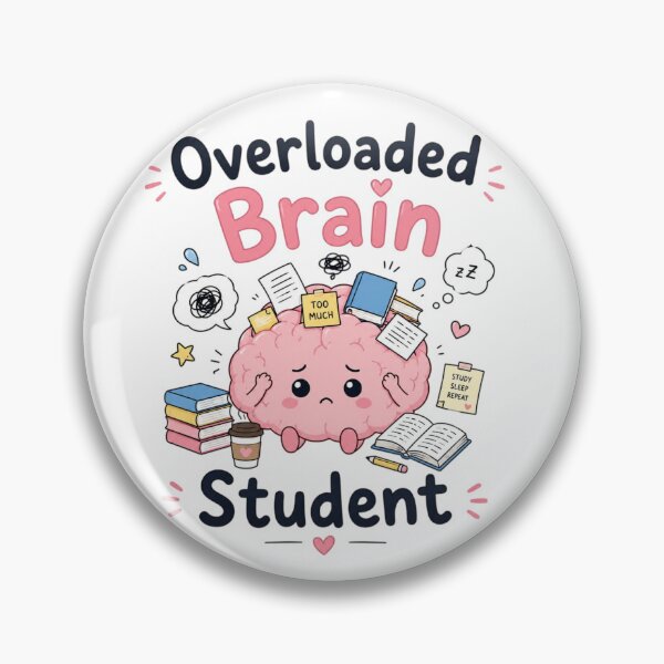 Item preview, Overloaded Brain Student Cute Kawaii Study Meme T-Shirt Design designed and sold by Sanika arts .
