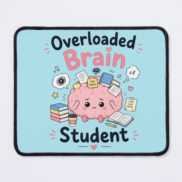 Item preview, Overloaded Brain Student Cute Kawaii Study Meme T-Shirt Design designed and sold by Sanika arts .