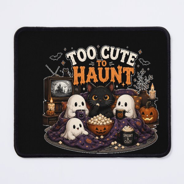 Item preview, Too Cute To Haunt Ghost Cat Sleepover Halloween Design designed and sold by MotylekAnia.