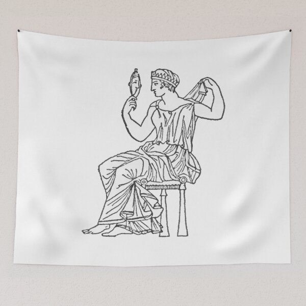 Item preview, Woman with Mirror, Goddess, Greek Goddess Drawing designed and sold by HawthorneFlame.
