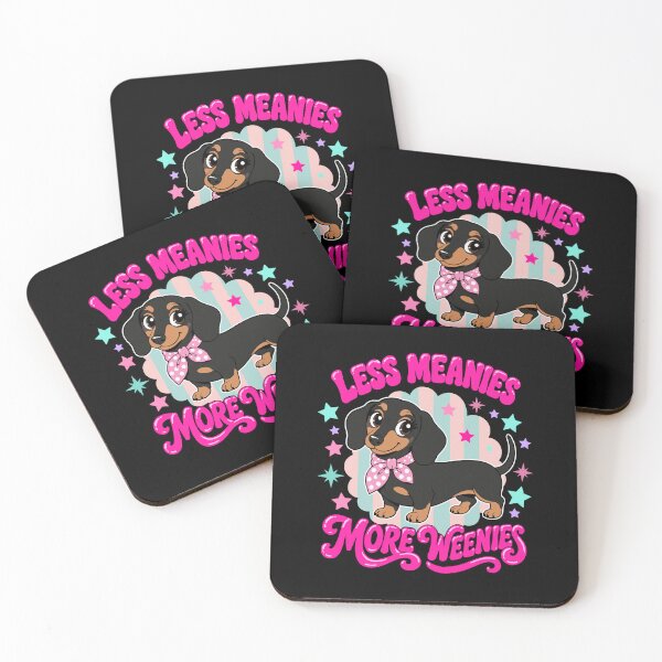 Item preview, Less Meanies More Weenies Funny Preppy Dachshund Dog designed and sold by FreshVibe Prints.