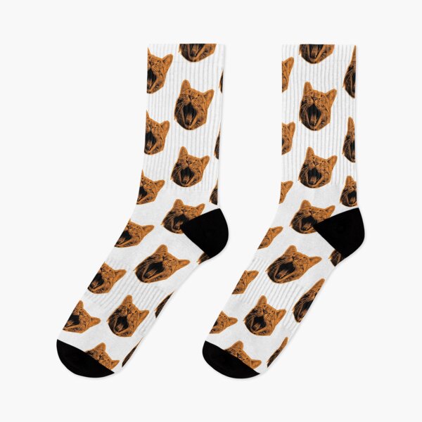 Item preview, Orange Pop Art Cat Yawn PNG | Vintage Magazine Cut-Out Collage Clipart for Scrapbooking, Fashion Design & Edgy Stickers designed and sold by meepmeep52.