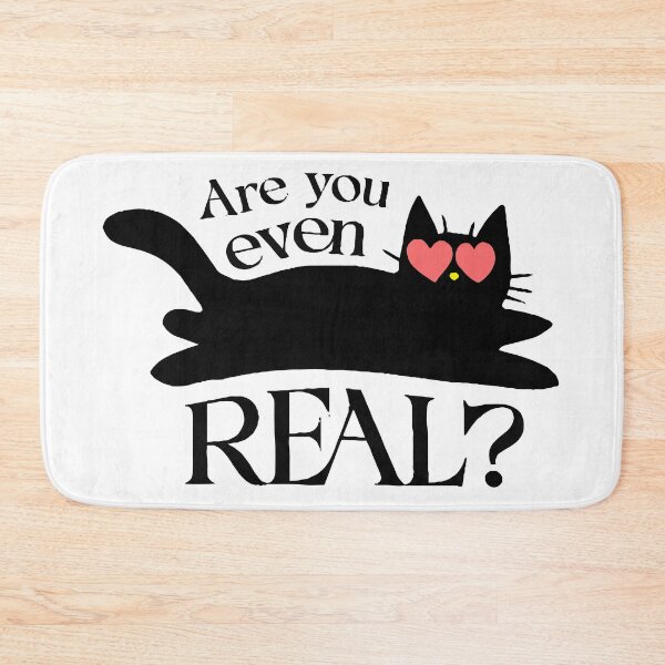 Item preview, Are You Even Real Black Cat in Love - Kawaii Romantic Phrase designed and sold by silviaarzamendia.