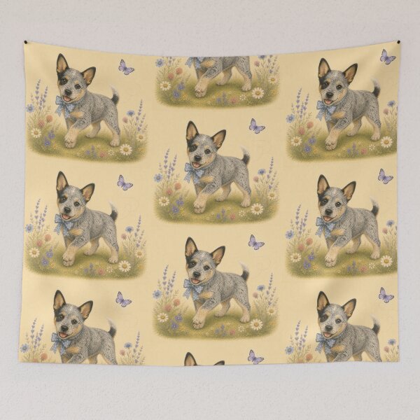 Item preview, Australian Cattle Puppy Dog Floral Baby Nursery Room designed and sold by DogGonePeople.