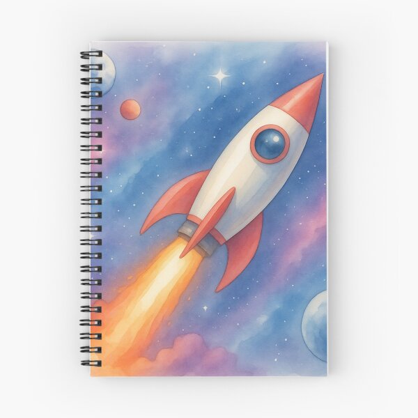 Item preview, Cute Space Rocket Watercolor Sticker | Pastel Galaxy Rocket Ship Aesthetic designed and sold by VariusDesigns.