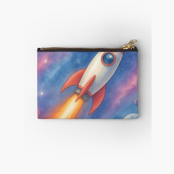 Item preview, Cute Space Rocket Watercolor Sticker | Pastel Galaxy Rocket Ship Aesthetic designed and sold by VariusDesigns.
