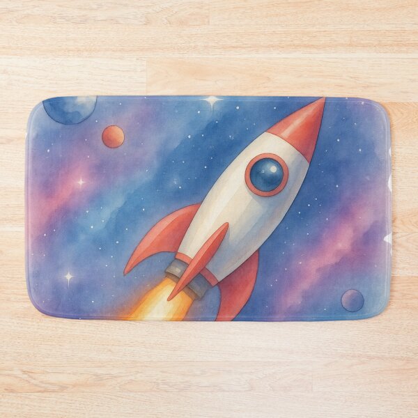 Item preview, Cute Space Rocket Watercolor Sticker | Pastel Galaxy Rocket Ship Aesthetic designed and sold by VariusDesigns.
