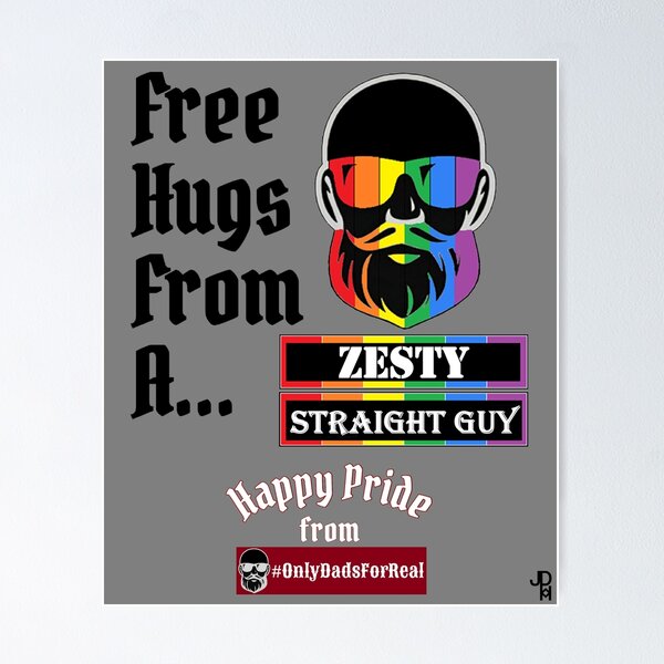 Item preview, Free Hugs Zesty Straight Guy (Gray) *More Colors Available in Collection designed and sold by OnlyDadsForReal.