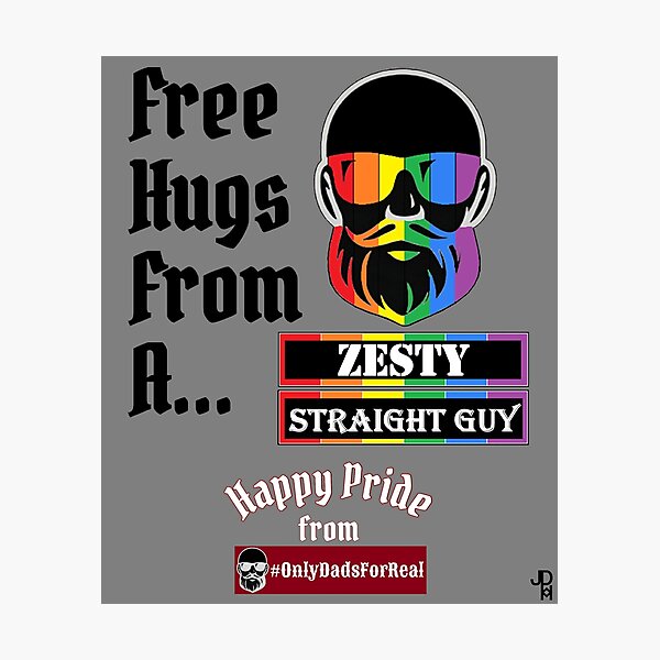 Item preview, Free Hugs Zesty Straight Guy (Gray) *More Colors Available in Collection designed and sold by OnlyDadsForReal.