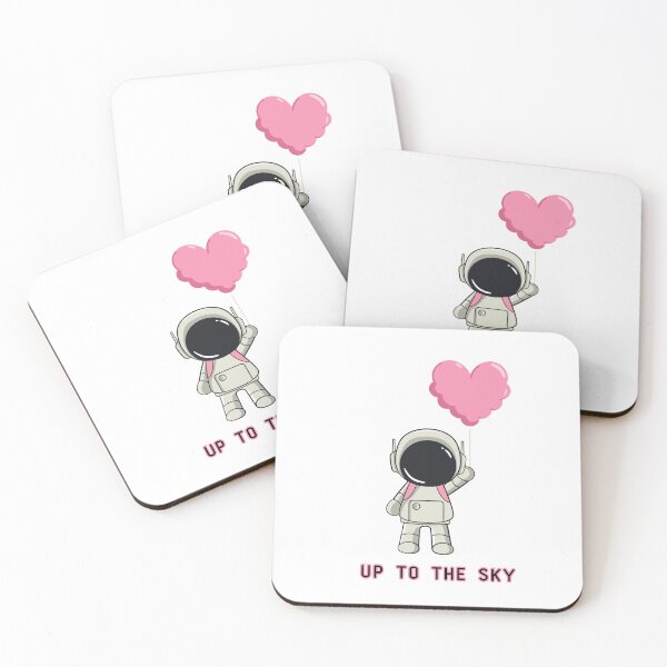 Item preview, Cute Astronaut With Heart Balloon – Up To The Sky Aesthetic Space designed and sold by Terannart.