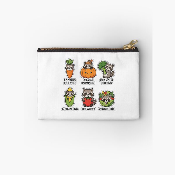 Item preview, Kawaii Raccoon-Root Sticker Pack - Cute Raccoon & Vegetable Puns designed and sold by SimpleP.