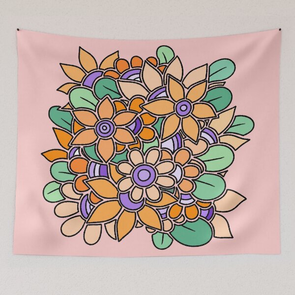 Item preview, Orange Purple Flower Art designed and sold by ubborn.