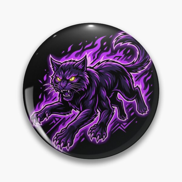 Item preview, Neon Cyberpunk Wampus Cat Tattoo Flash designed and sold by DuckOddity.