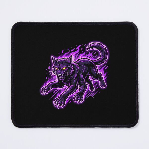 Item preview, Neon Cyberpunk Wampus Cat Tattoo Flash designed and sold by DuckOddity.
