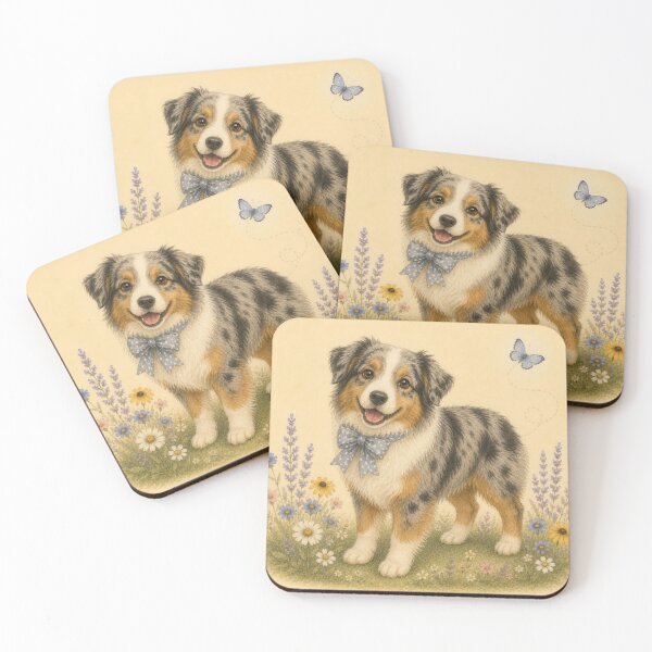 Item preview, Australian Shepherd Puppy Dog Floral Baby Nursery Room designed and sold by DogGonePeople.