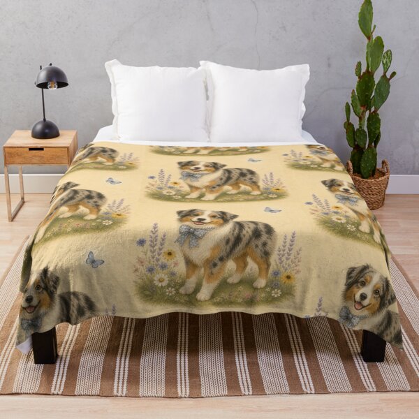 Item preview, Australian Shepherd Puppy Dog Floral Baby Nursery Room designed and sold by DogGonePeople.