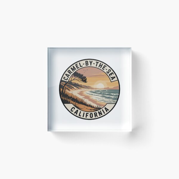 Item preview, Carmel Beach California: Vintage Beach Cliff Illustration designed and sold by CircinusStore.