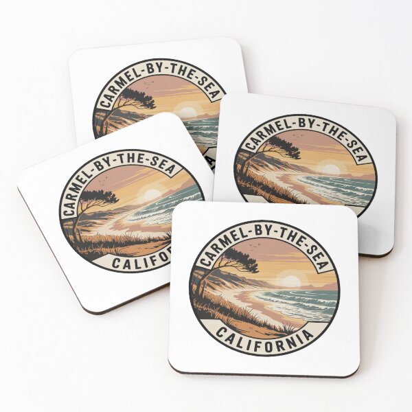Item preview, Carmel Beach California: Vintage Beach Cliff Illustration designed and sold by CircinusStore.