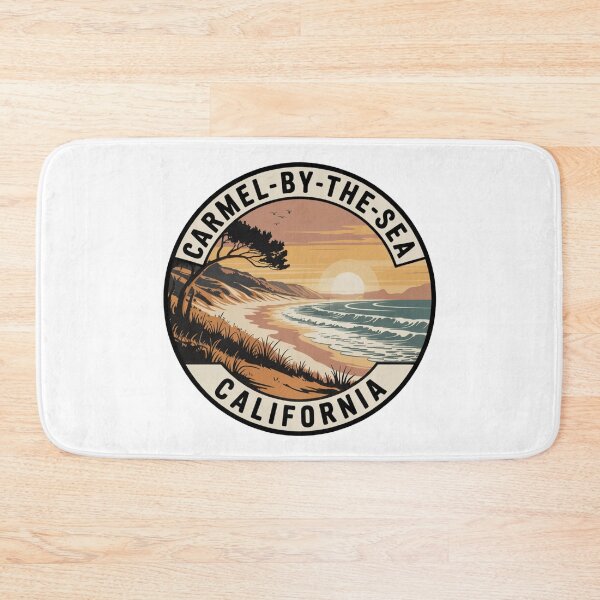 Item preview, Carmel Beach California: Vintage Beach Cliff Illustration designed and sold by CircinusStore.