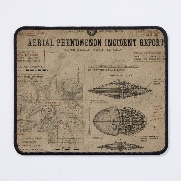 Item preview, Roswell UFO Incident Classified Report Vintage Document Art designed and sold by Extravanganzza.