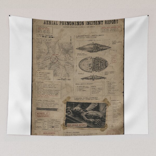 Item preview, Roswell UFO Incident Classified Report Vintage Document Art designed and sold by Extravanganzza.