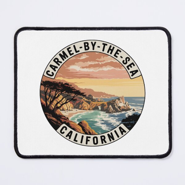 Item preview, Carmel Beach California: Vintage Beach Cliff Illustration designed and sold by CircinusStore.