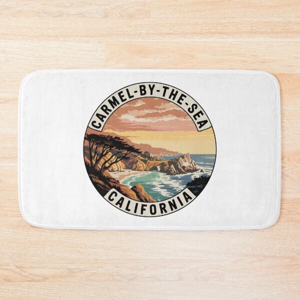 Item preview, Carmel Beach California: Vintage Beach Cliff Illustration designed and sold by CircinusStore.