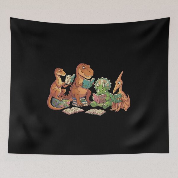 Item preview, Cute Dinosaur Reading Club | Funny Retro Dino Cartoon designed and sold by Krasnovaovaova.