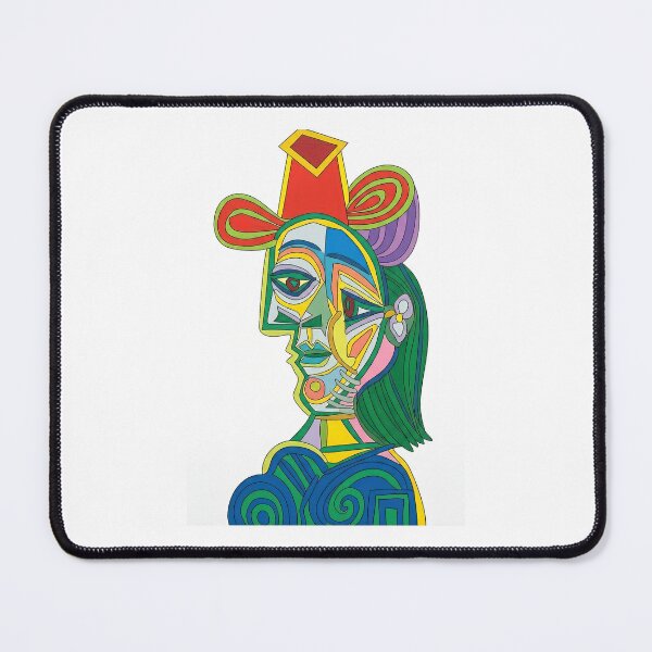 Item preview, Abstract Cubist Woman Portrait in Vibrant Neon Colors designed and sold by fredcomeaux8.