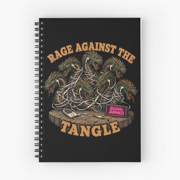 Item preview, Funny Hydra Earbuds Tangle Rage Against The Machine Retro designed and sold by Mythic Ink Studio.