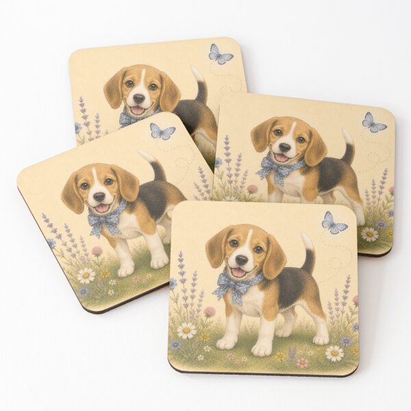 Item preview, Beagle Puppy Dog Floral Baby Nursery Room designed and sold by DogGonePeople.