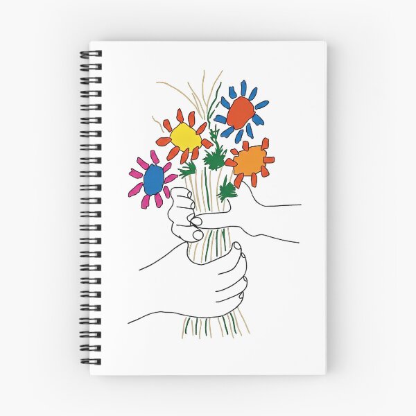 Item preview, Minimalist Hand Holding Flower Bouquet Vibrant Retro Line Art designed and sold by annejunker99.