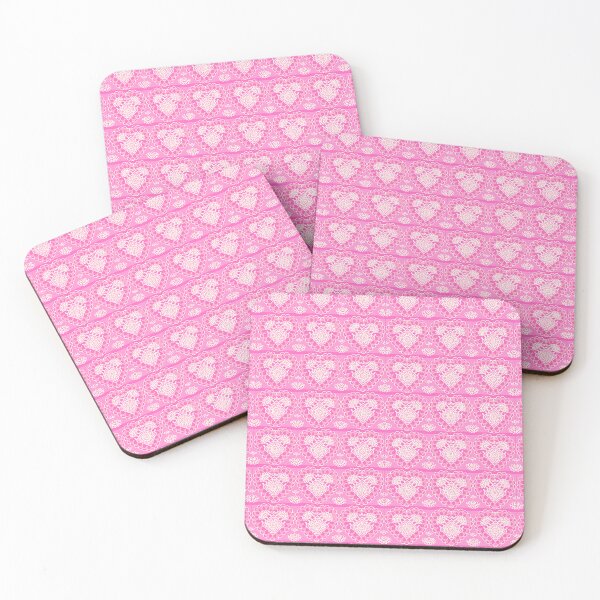 Item preview, Hot pink heart lace pattern designed and sold by madebyAnnie0.