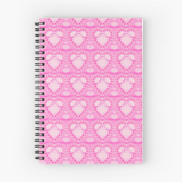 Artikelvorschau, Pinkfarbenes Herzspitzenmuster entworfen und verkauft von madebyAnnie0.