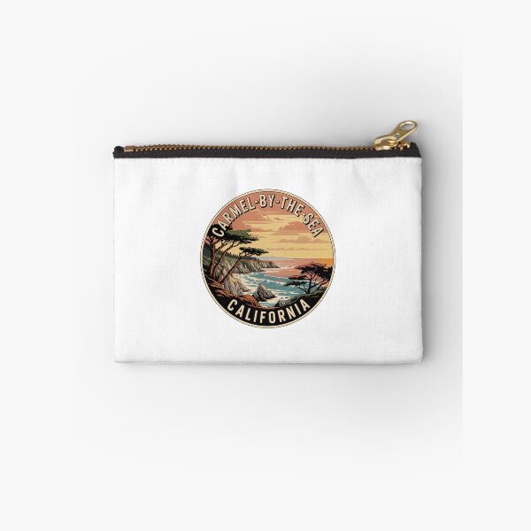 Item preview, Carmel Beach California: Vintage Sunset Cliffside Illustration designed and sold by CircinusStore.